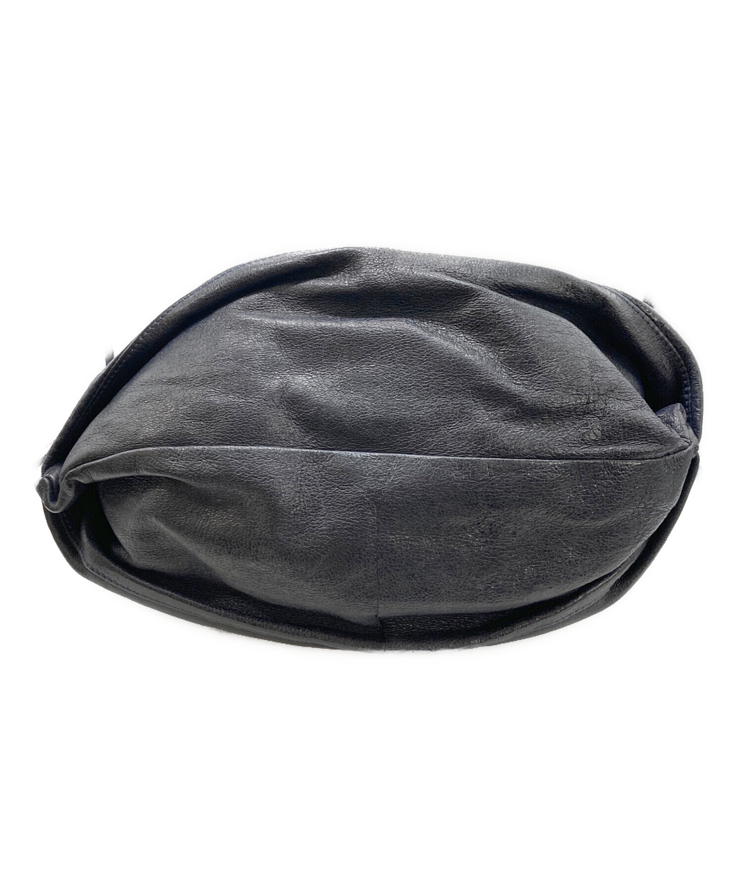 中古・古着通販】USED (ユーズド) レザーショルダーバッグ ネイビー