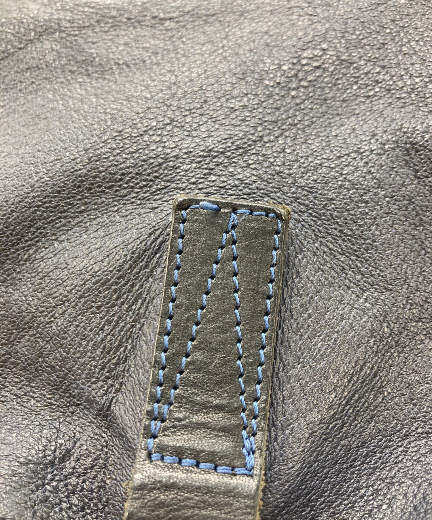 中古・古着通販】USED (ユーズド) レザーショルダーバッグ ネイビー