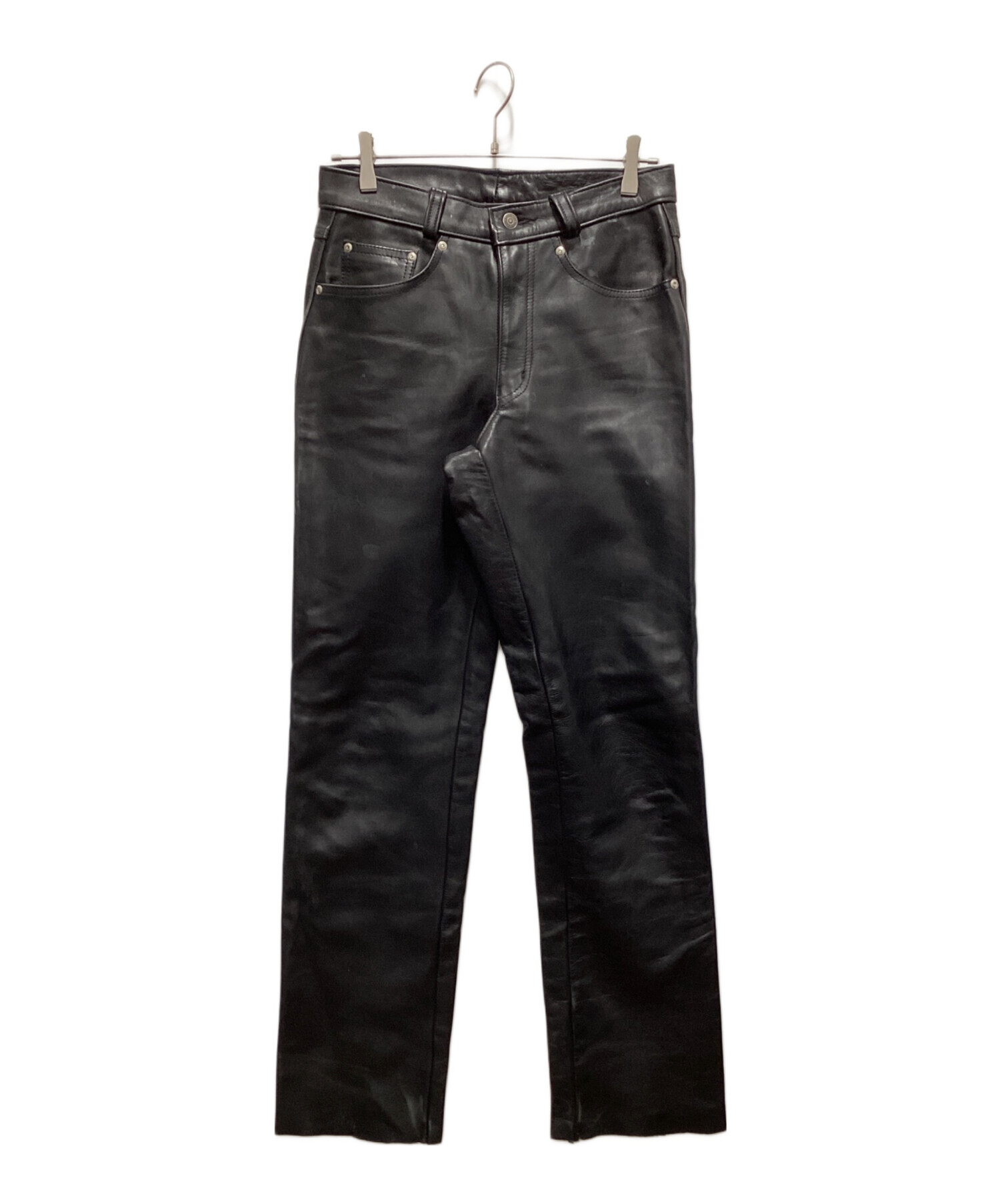 中古・古着通販】Schott (ショット) カウレザーパンツ ブラック サイズ