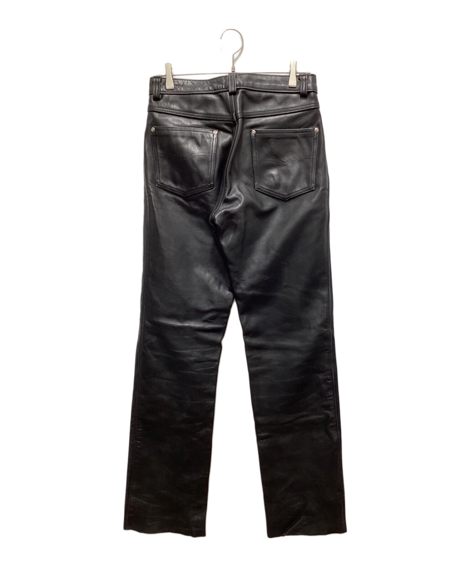 中古・古着通販】Schott (ショット) カウレザーパンツ ブラック サイズ