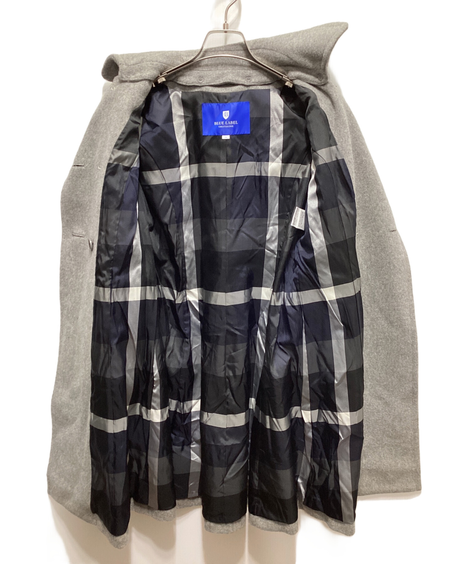バーバリーブルーレーベル❤️最高級メルトンウールコート✨グレー ３８美品 中古・古着通販】BURBERRY BLUE LABEL (バーバリー ブルー レーベル