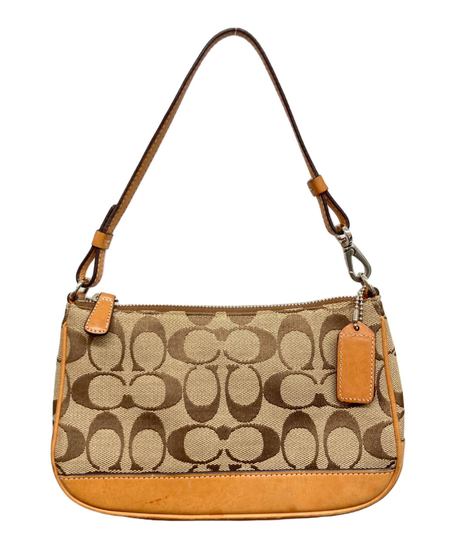 中古・古着通販】COACH (コーチ) シグネチャー デミポーチ ブラウン 