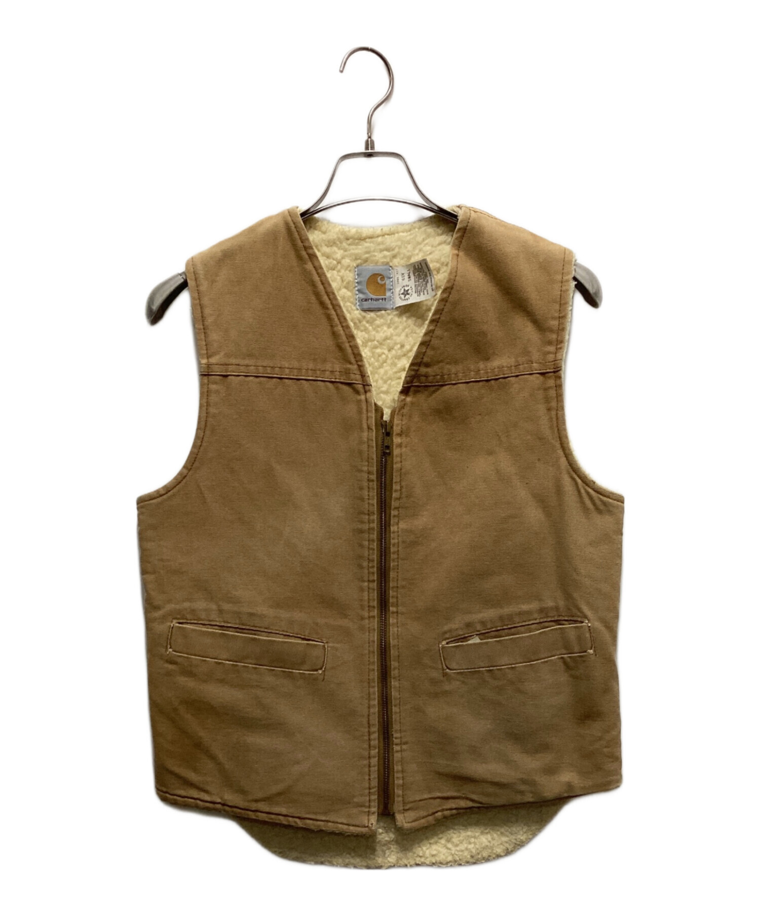 中古・古着通販】CarHartt (カーハート) ダック地ベスト ベージュ 中古・古着通販】CarHartt (カーハート) ダック地ベスト ベージュ