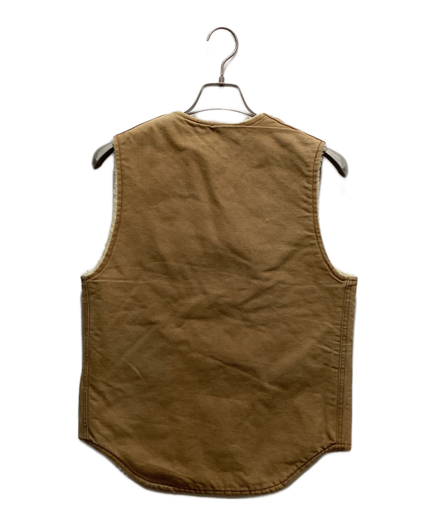 Carhartt ベージュ 黒 ダック生地 ベスト 中古・古着通販】CarHartt (カーハート) ダック地ベスト ベージュ