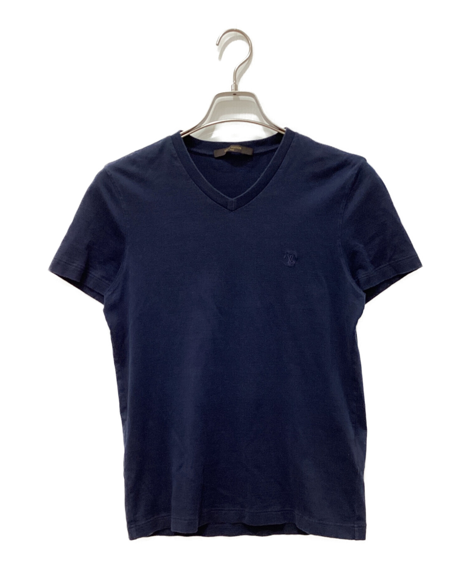 ルイヴィトン LVロゴ Vネック Tシャツ ネイビー コットン 中古・古着通販】LOUIS VUITTON (ルイ ヴィトン) サークルVネックT