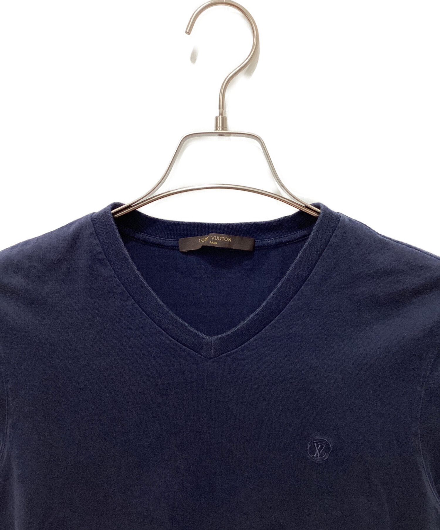 ルイヴィトン LVロゴ Vネック Tシャツ ネイビー コットン 中古・古着通販】LOUIS VUITTON (ルイ ヴィトン) サークルVネックT
