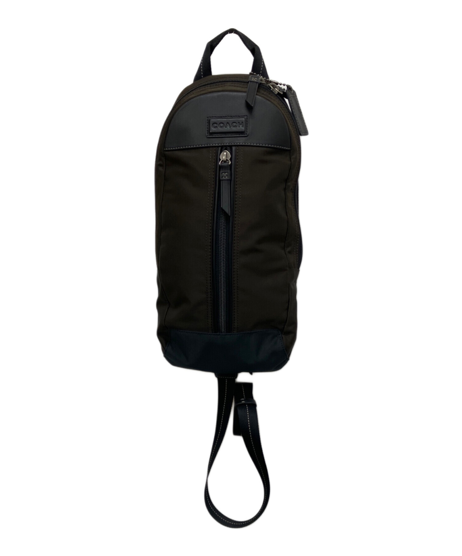 【美品・ほぼ未使用】コーチ ボディバッグ ヴァリック ナイロン レザー ブラウン 中古・古着通販】COACH (コーチ) ヴァリック・ナイロン・スリング