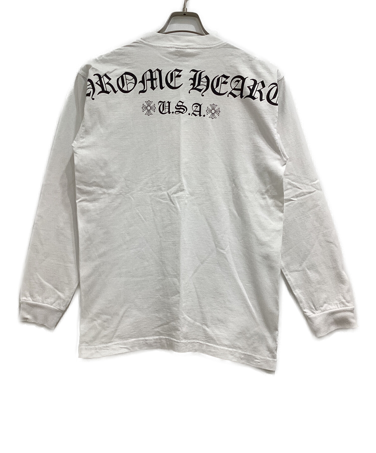 クロムハーツ Chrome Hearts 長袖カットソー グレー/ホワイト 中古・古着通販】CHROME HEARTS (クロムハーツ) 長袖カットソー