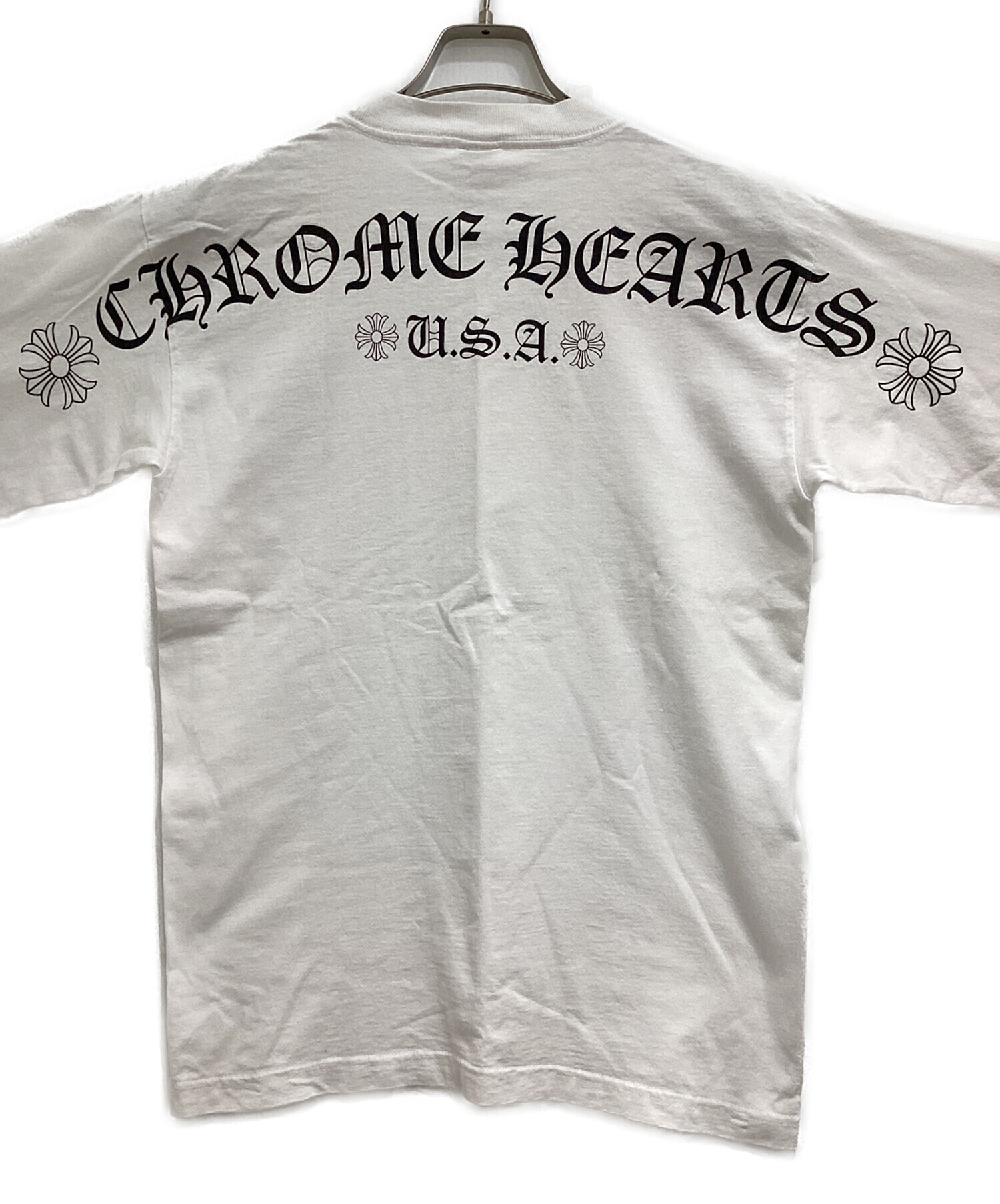 CHROME HEARTS ロゴ入り長袖カットソー ホワイト 中古・古着通販】CHROME HEARTS (クロムハーツ) 長袖カットソー