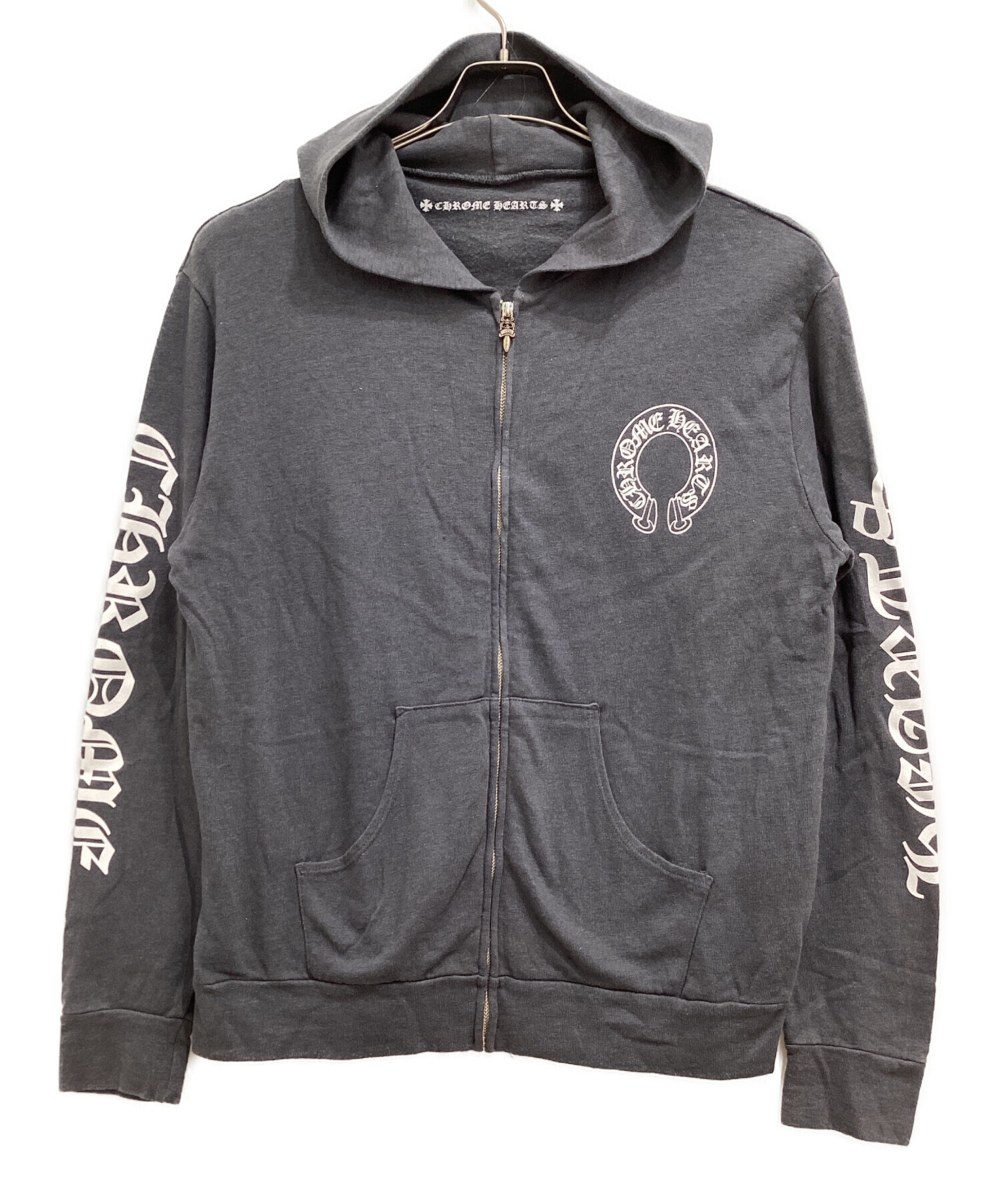 CHROME HEARTS クロムハーツ　ジップアップ パーカー　M グレー 中古・古着通販】CHROME HEARTS (クロムハーツ) ジップパーカー グレー