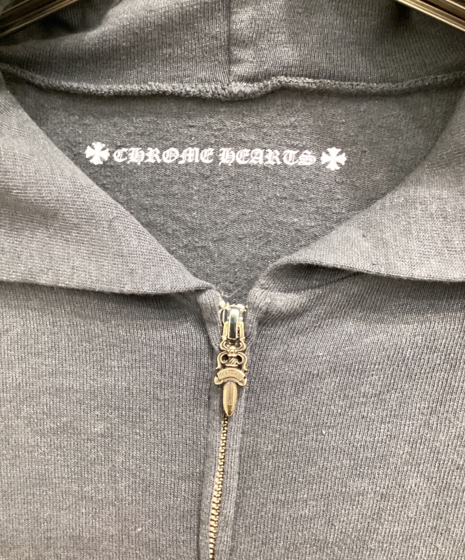 中古・古着通販】CHROME HEARTS (クロムハーツ) ジップパーカー グレー