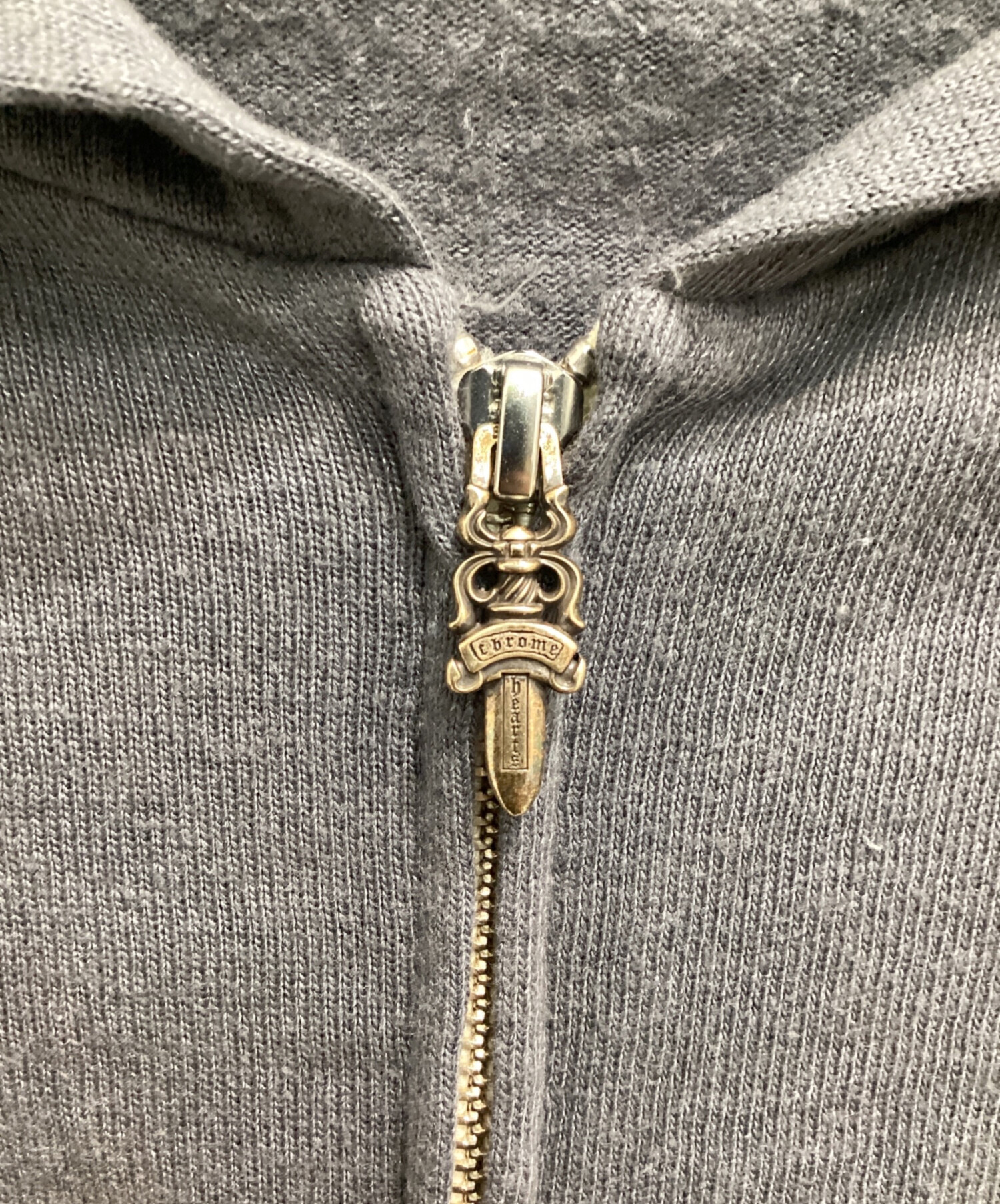 中古・古着通販】CHROME HEARTS (クロムハーツ) ジップパーカー グレー