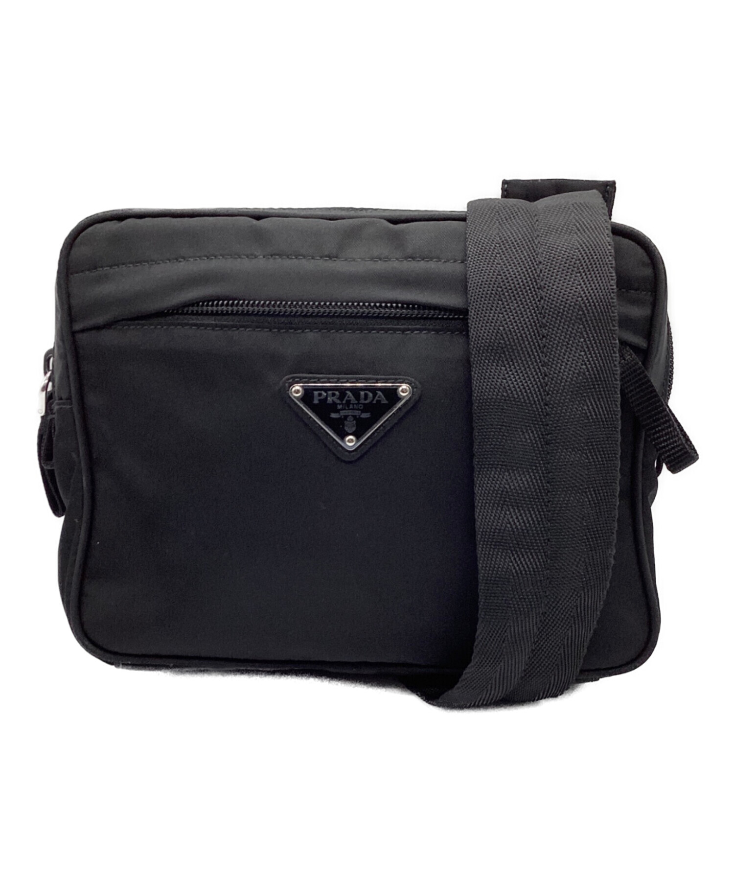 【未使用品】プラダ ナイロン ウエストバッグ 中古・古着通販】PRADA (プラダ) ナイロンウエストバッグ ブラック