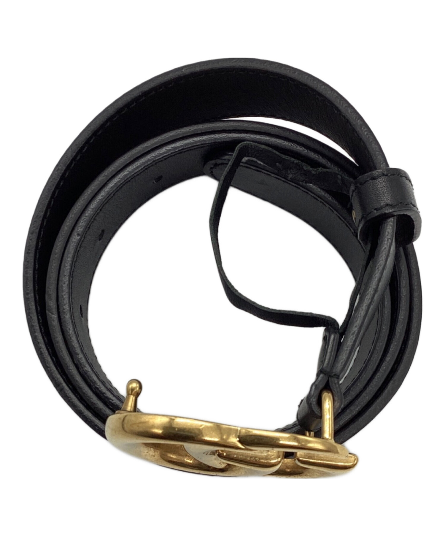 中古・古着通販】GUCCI (グッチ) ダブルG ベルト ブラック サイズ:90