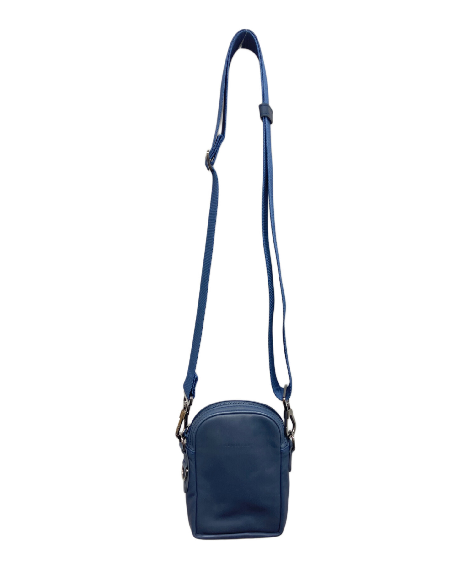 ロンシャン　ネイビー ショルダーバッグ 中古・古着通販】LONGCHAMP (ロンシャン) レザーショルダーバッグ