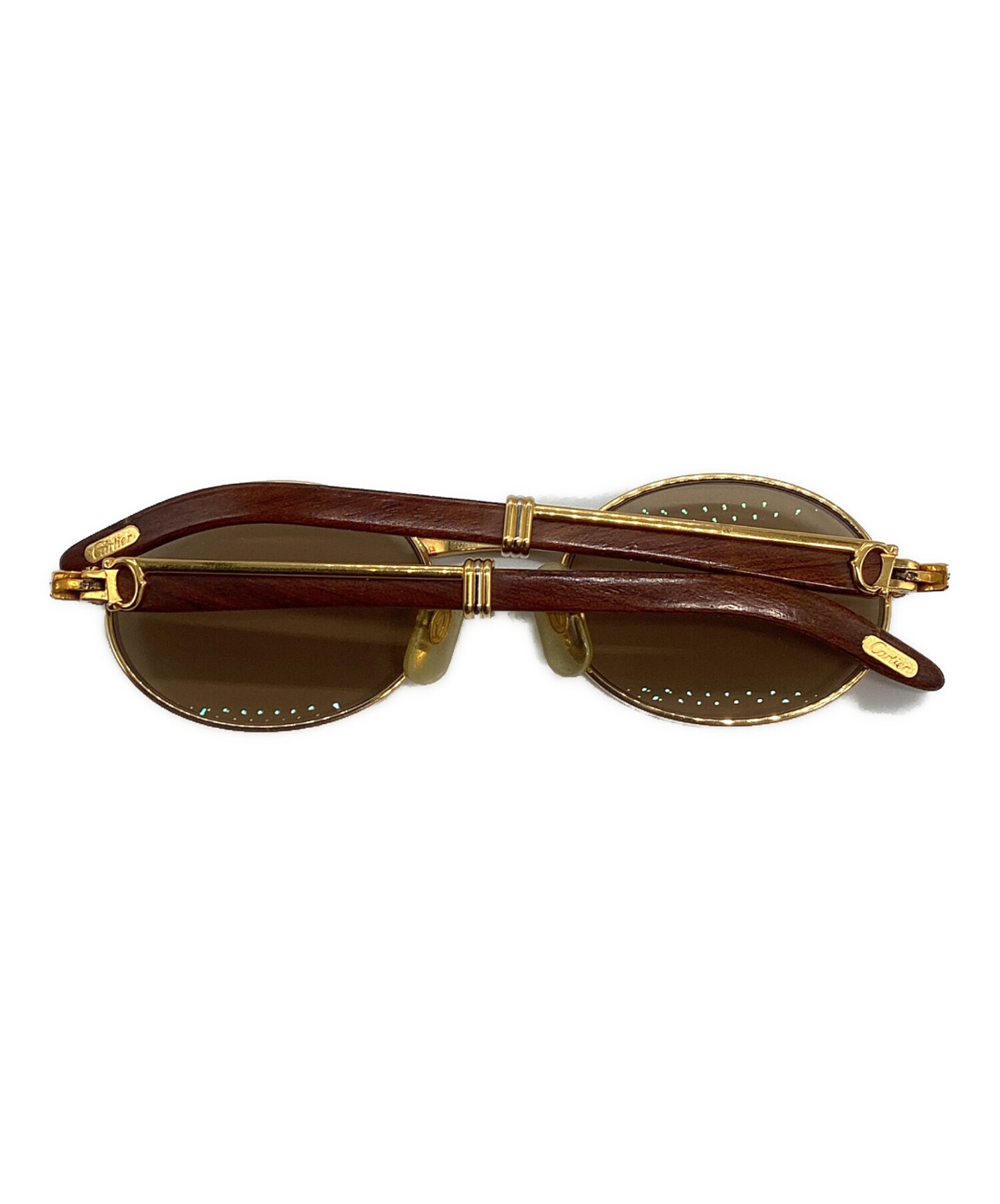 中古・古着通販】Cartier (カルティエ) ウッドテンプルサングラス