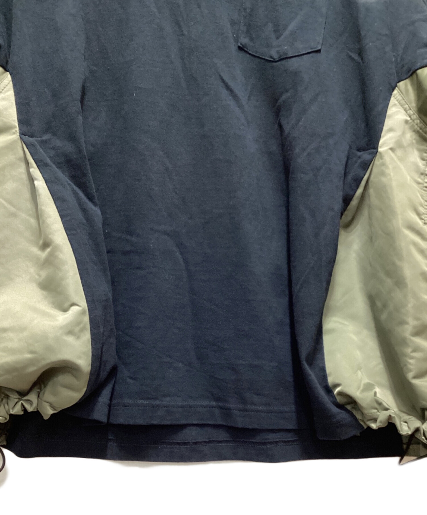 中古・古着通販】sacai (サカイ) Nylon Twill Mix T-Shirt ネイビー