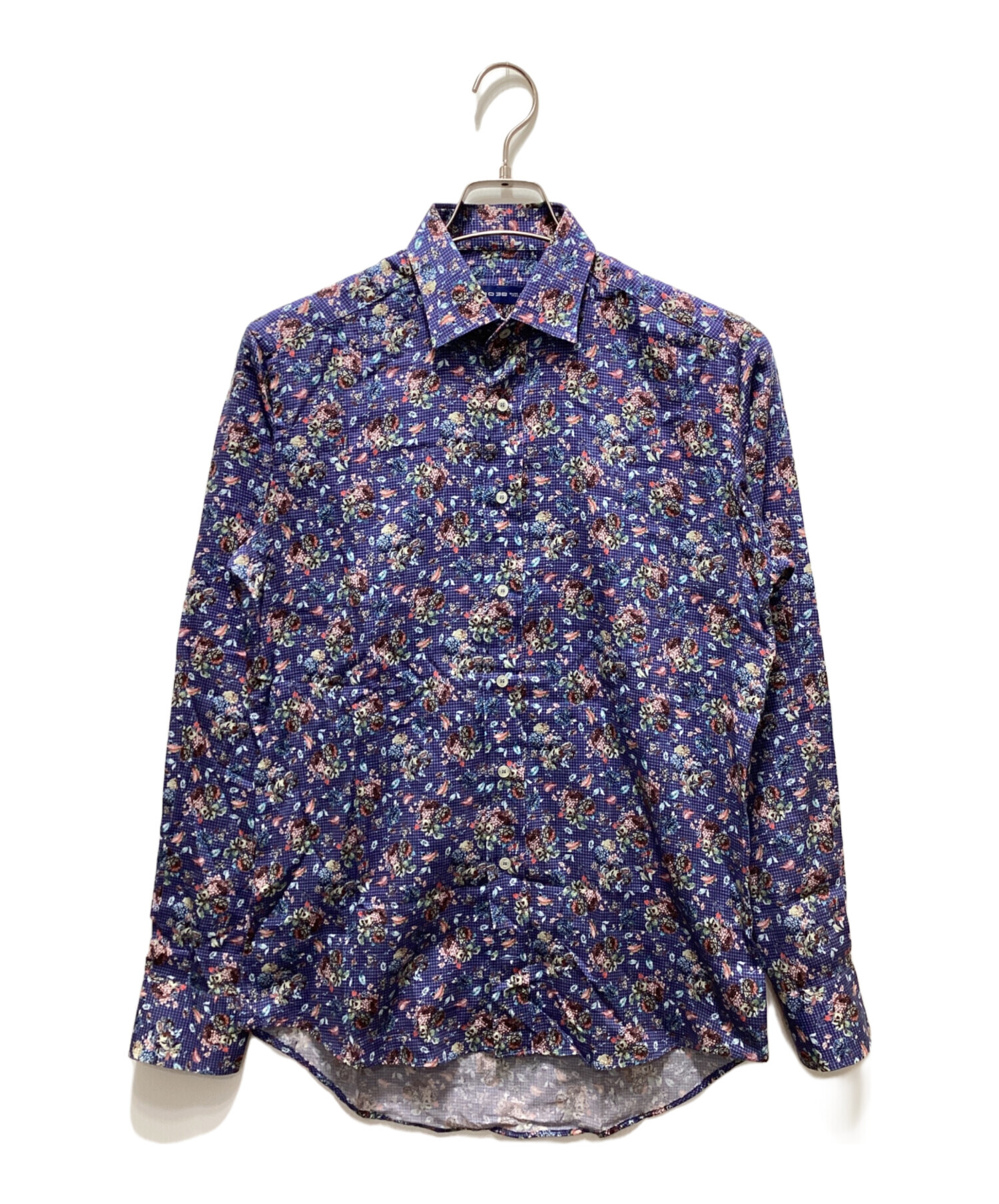 ETRO 長袖シャツ 花柄 ブルー系 中古・古着通販】ETRO (エトロ) 花柄シャツ ブルー サイズ:38