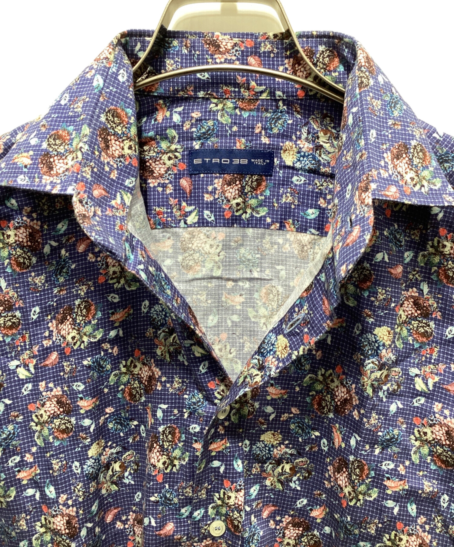 中古・古着通販】ETRO (エトロ) 花柄シャツ ブルー サイズ:38