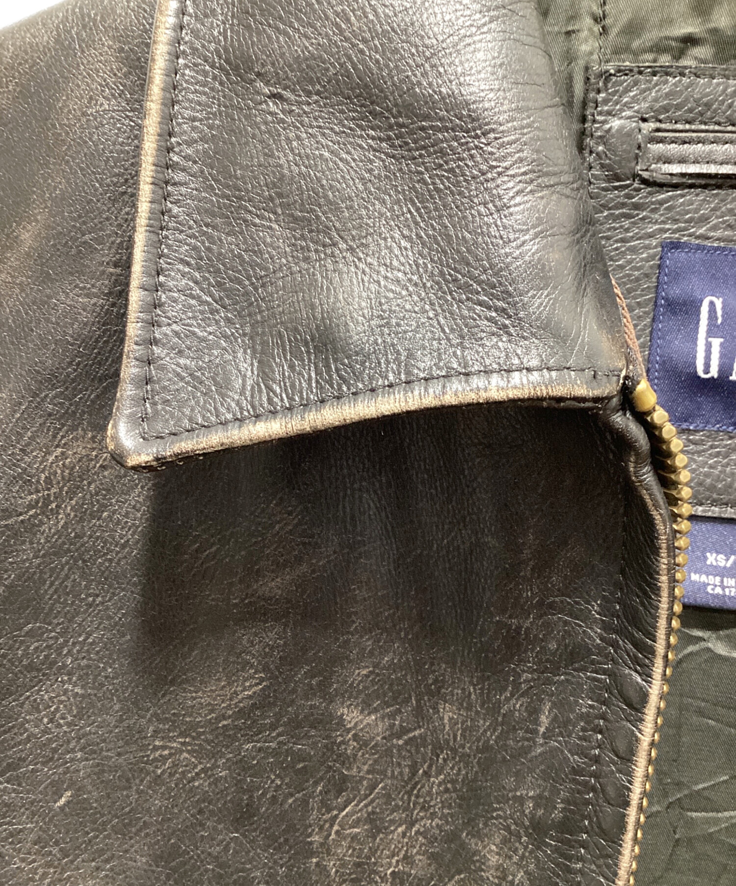中古・古着通販】GAP (ギャップ) レザージャケット ブラウン サイズ:XS