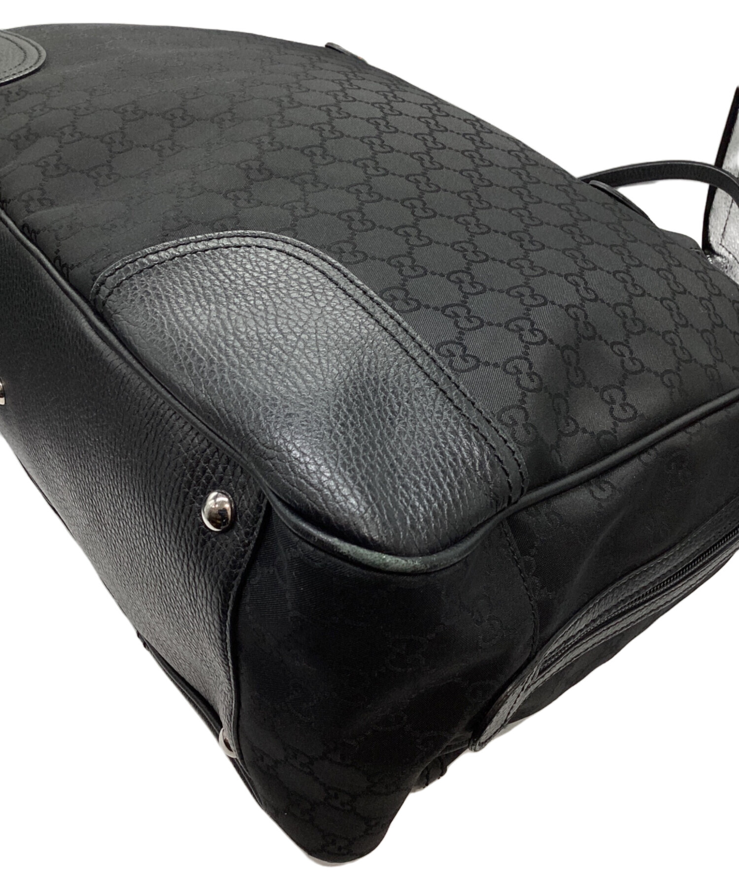 中古・古着通販】GUCCI (グッチ) GGナイロンボストンバッグ ブラック