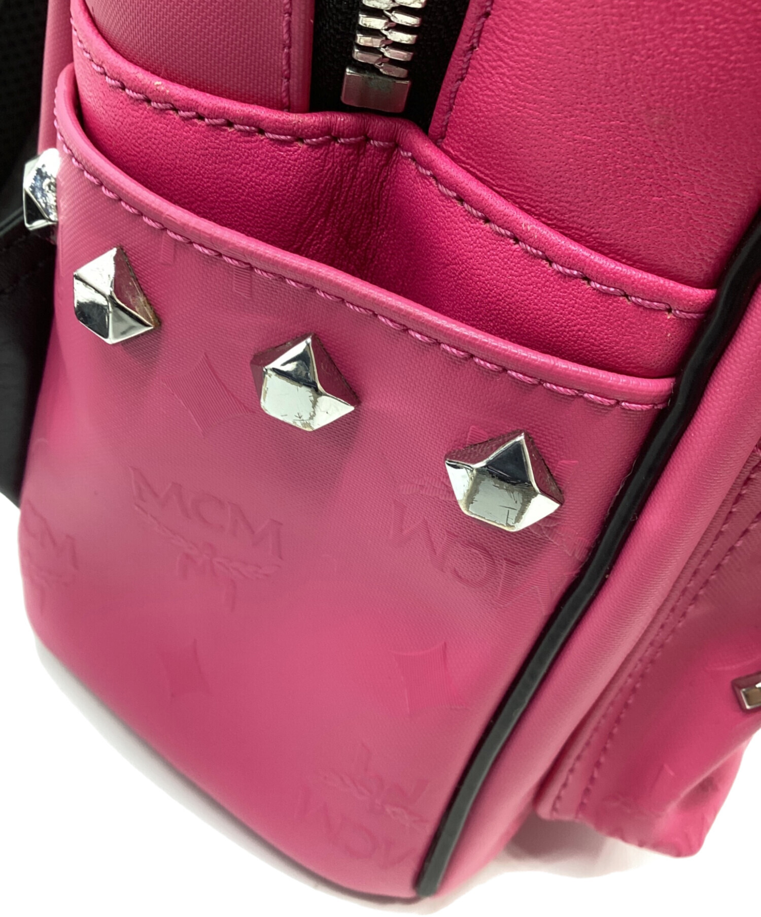 中古・古着通販】MCM (エムシーエム) スタッズリュック ピンク