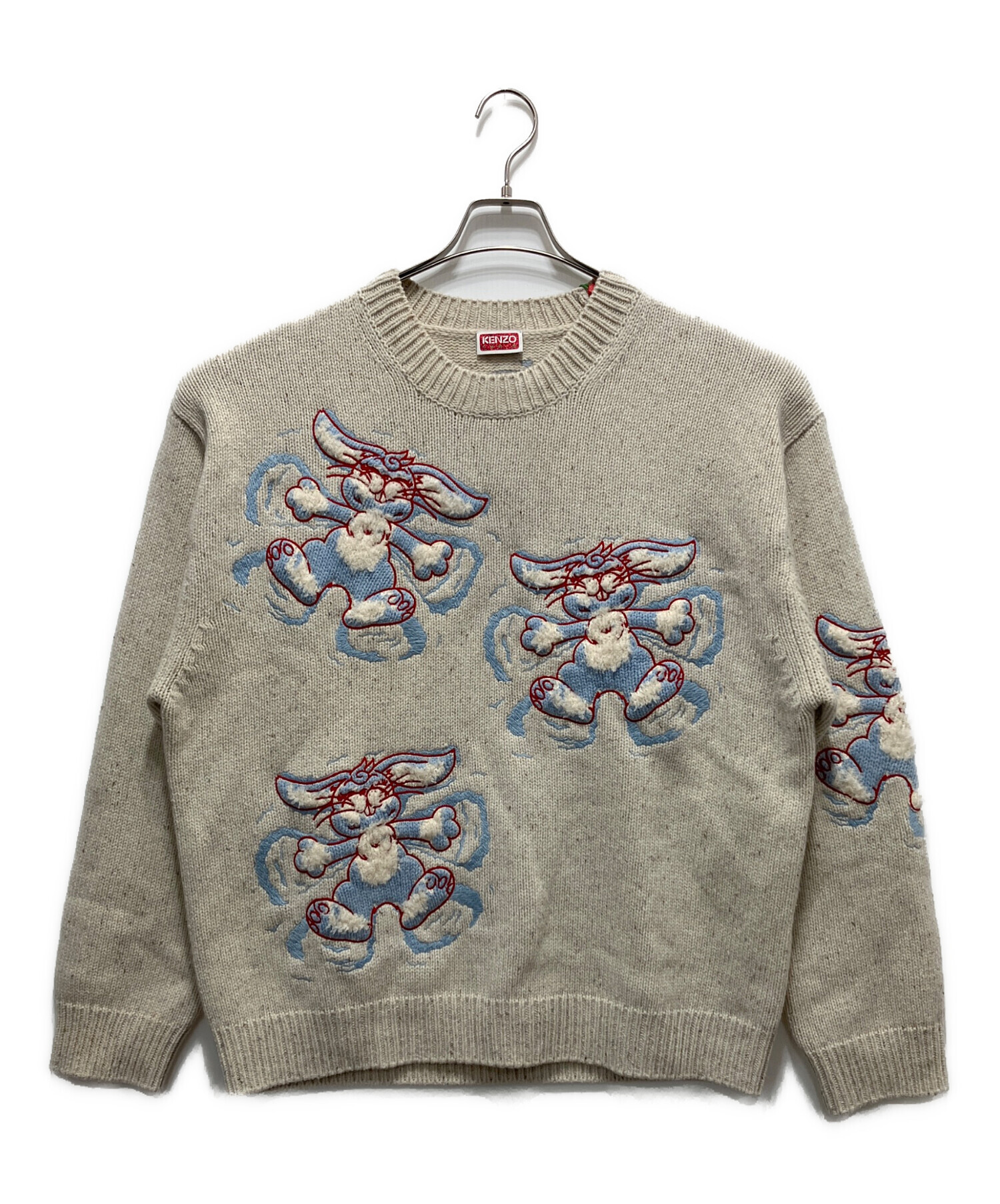 中古・古着通販】KENZO (ケンゾー) バニー刺繍ニット ベージュ サイズ