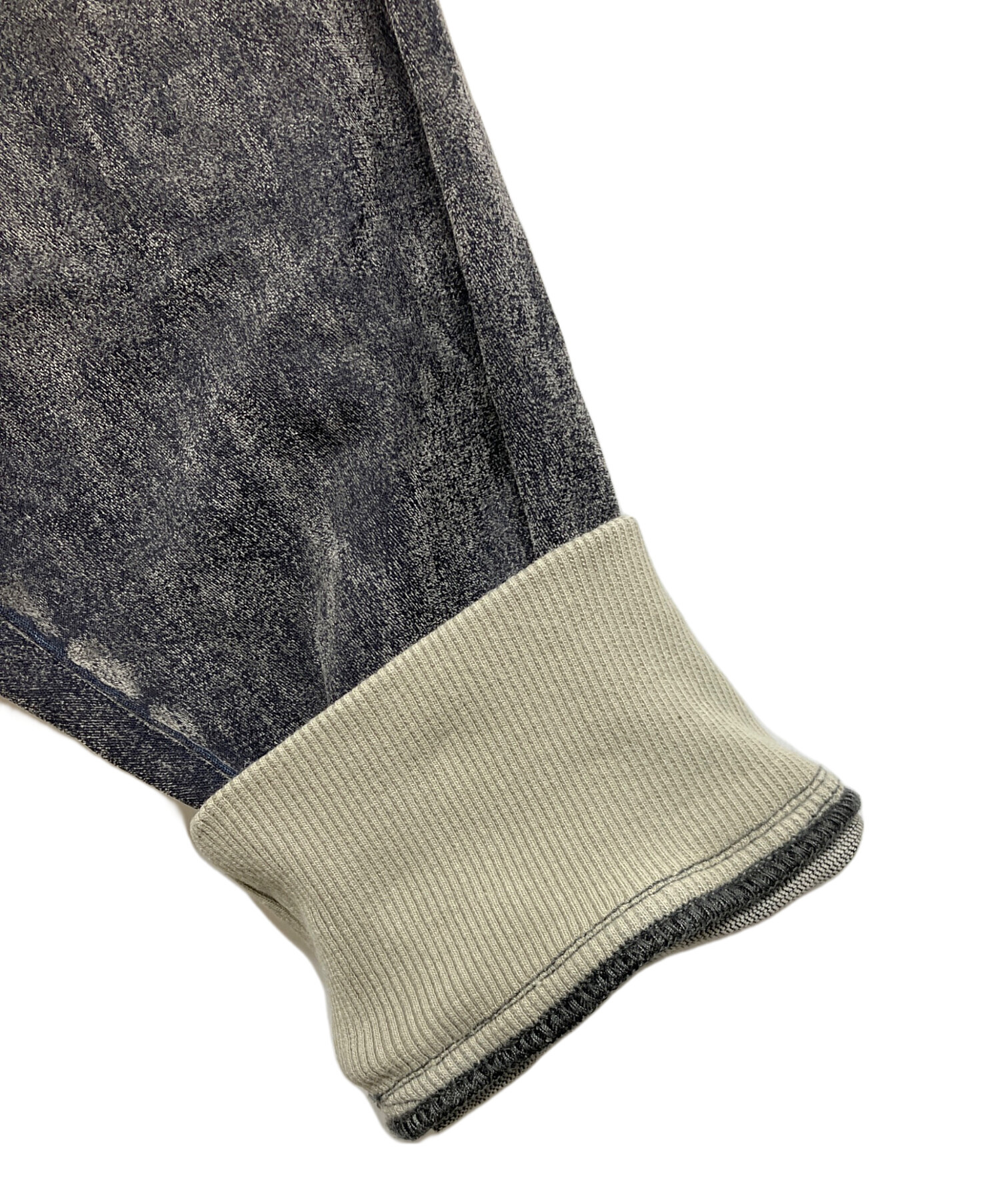 DIESEL D-Um-Ribトラックデニムパーカー グレー Men's Sweatshirt in