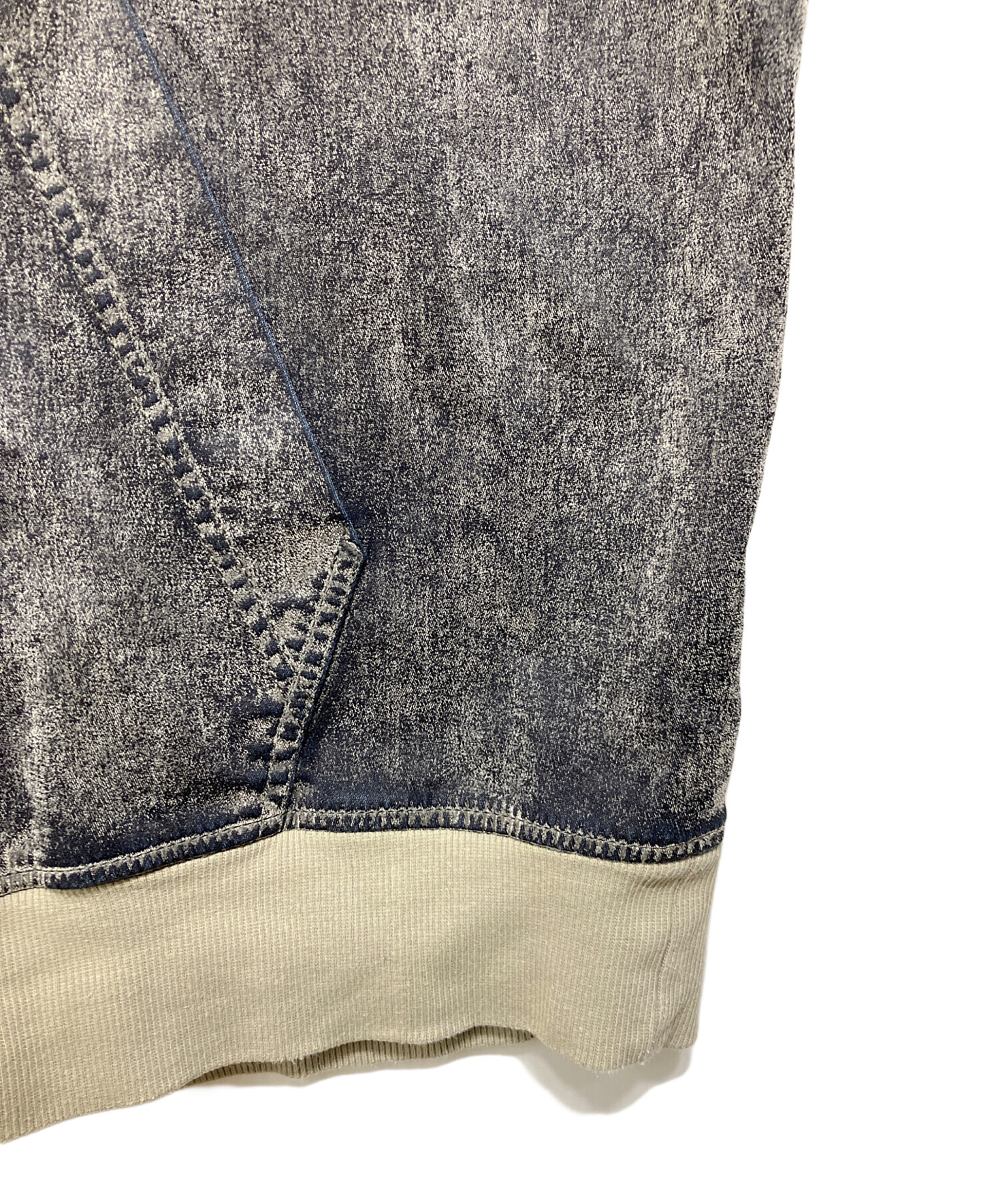DIESEL D-Um-Ribトラックデニムパーカー グレー Men's Sweatshirt in