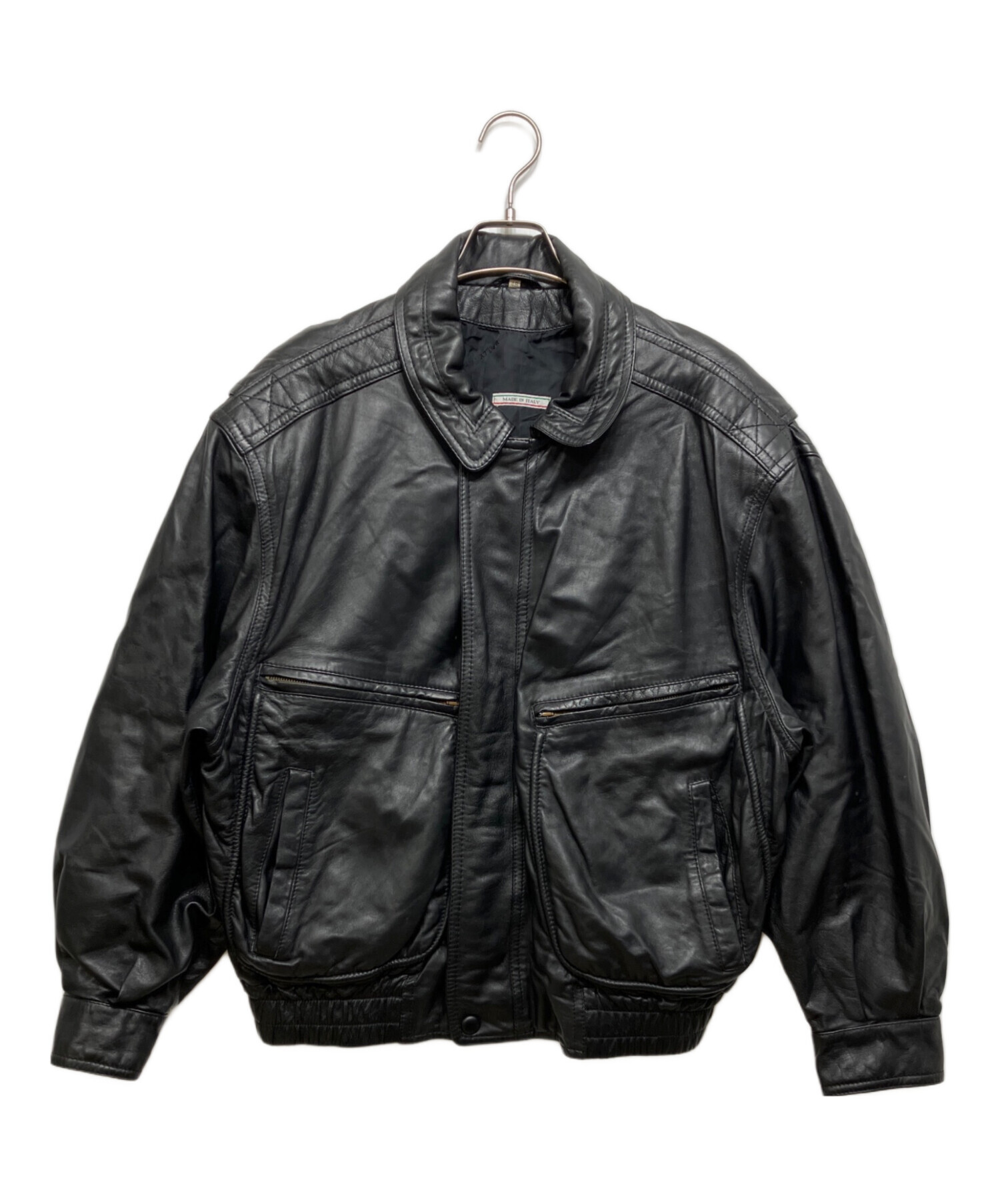 BALLY /バリー レザー ダブルジャケット ブラック XL相当 a514 中古・古着通販】BALLY (バリー) レザージャケット ブラック サイズ:48