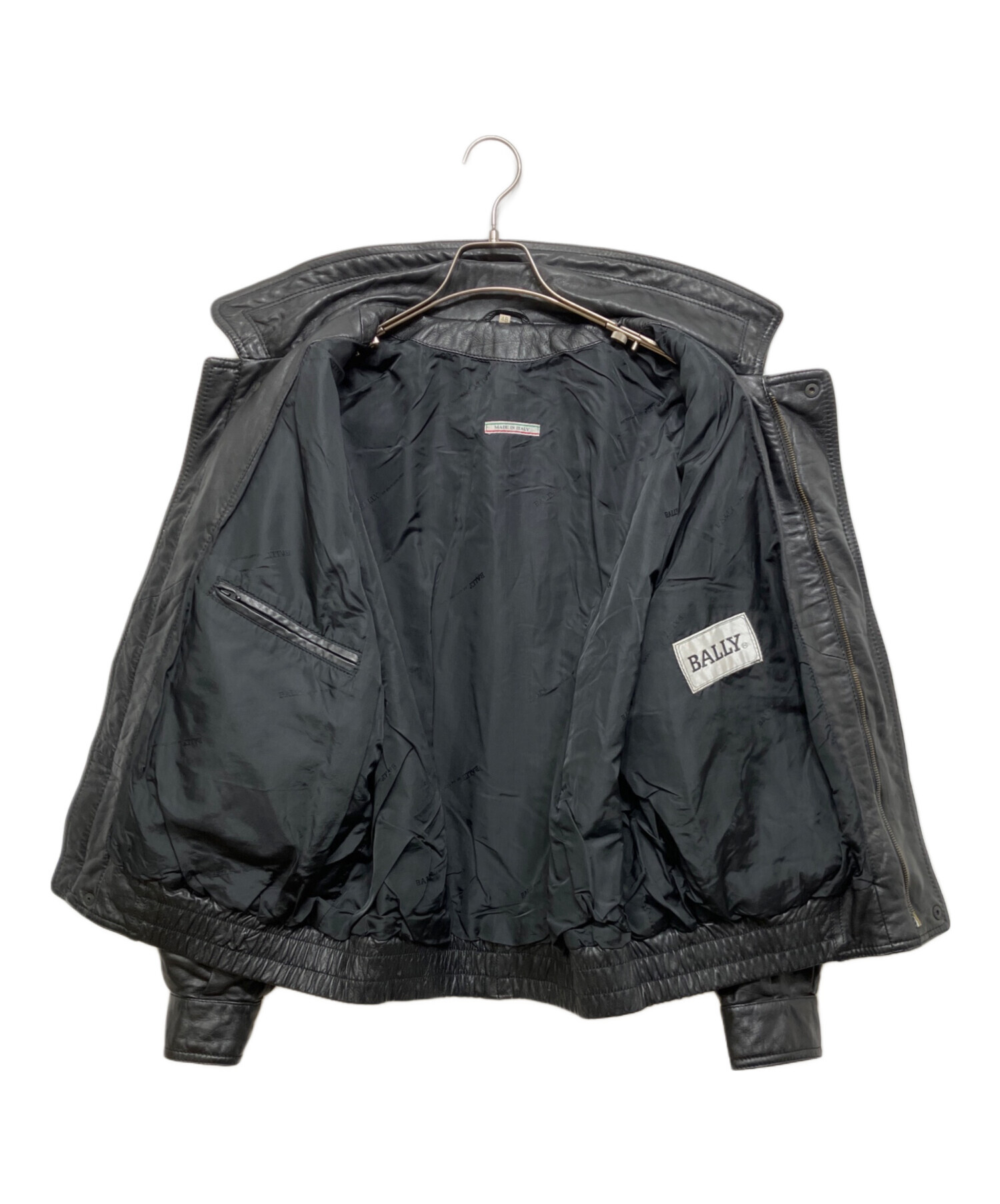 中古・古着通販】BALLY (バリー) レザージャケット ブラック サイズ:48