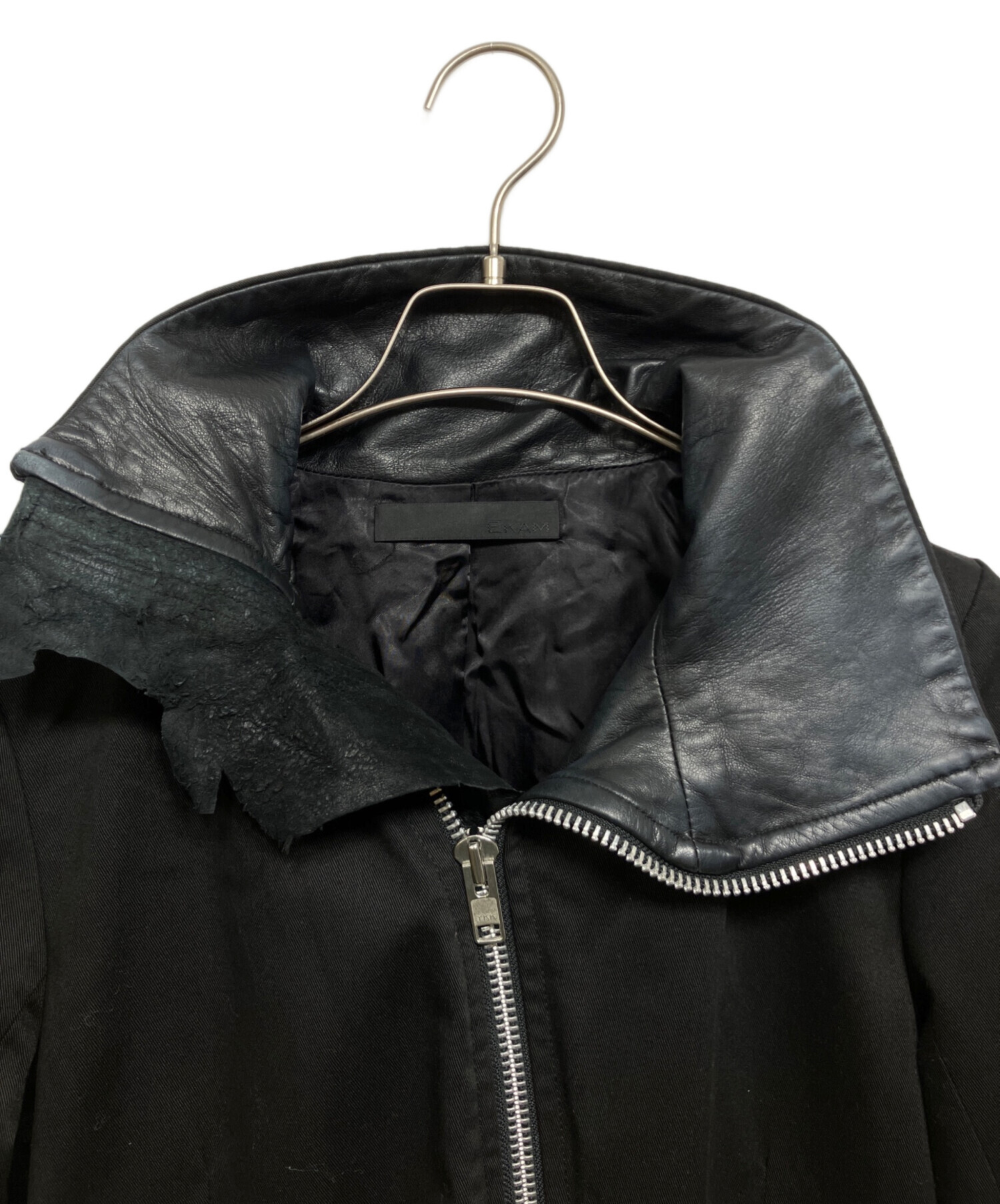 中古・古着通販】EKAM (エカム) レザー切替ハイネックジャケット