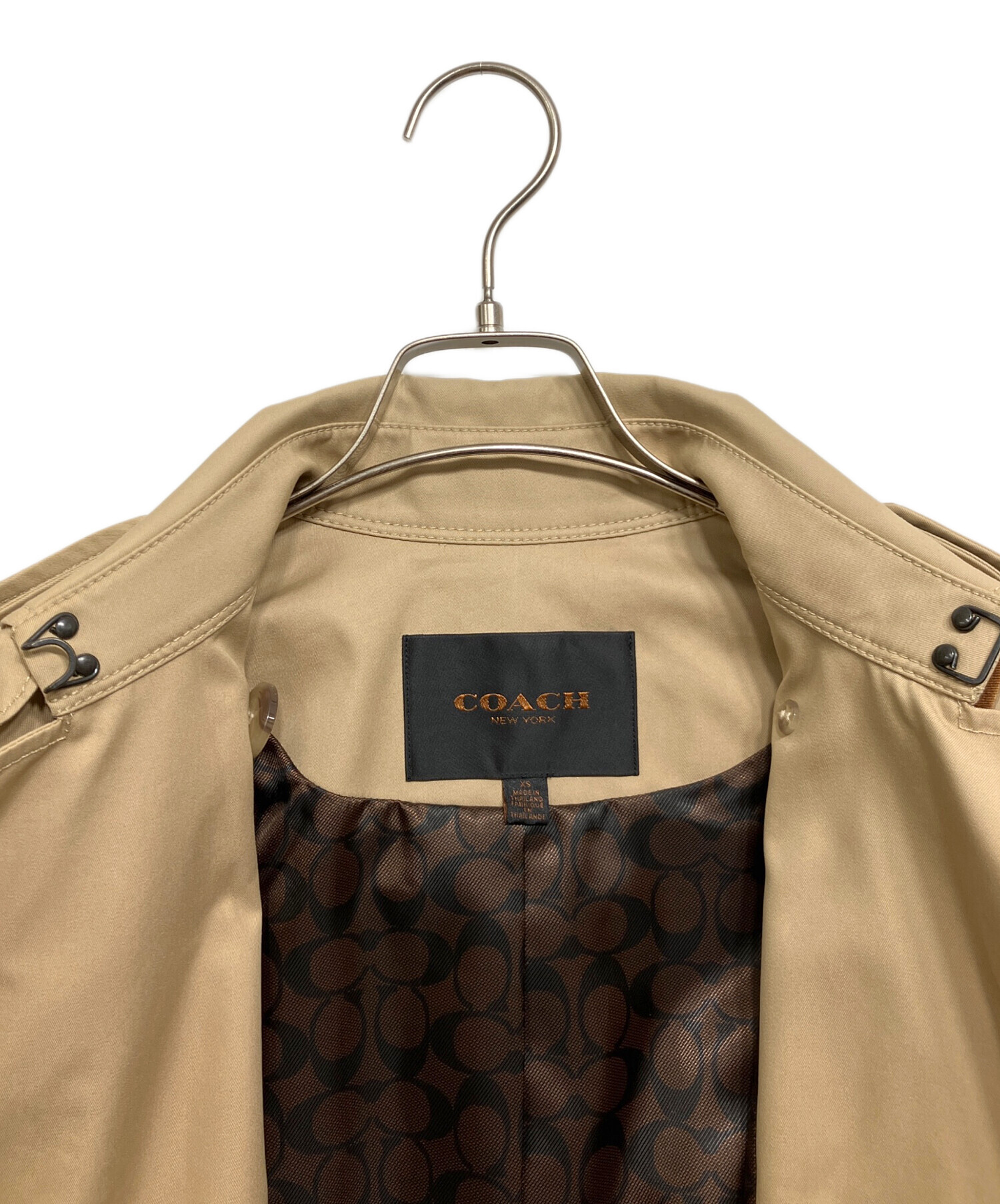 中古・古着通販】COACH (コーチ) トレンチコート ベージュ サイズ:XS