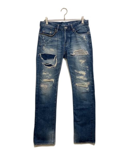 ●古着ヒステリックグラマー スタッズ加工ストレートデニム W32 0203AP 中古・古着通販】Hysteric Glamour (ヒステリックグラマー) RSM加工