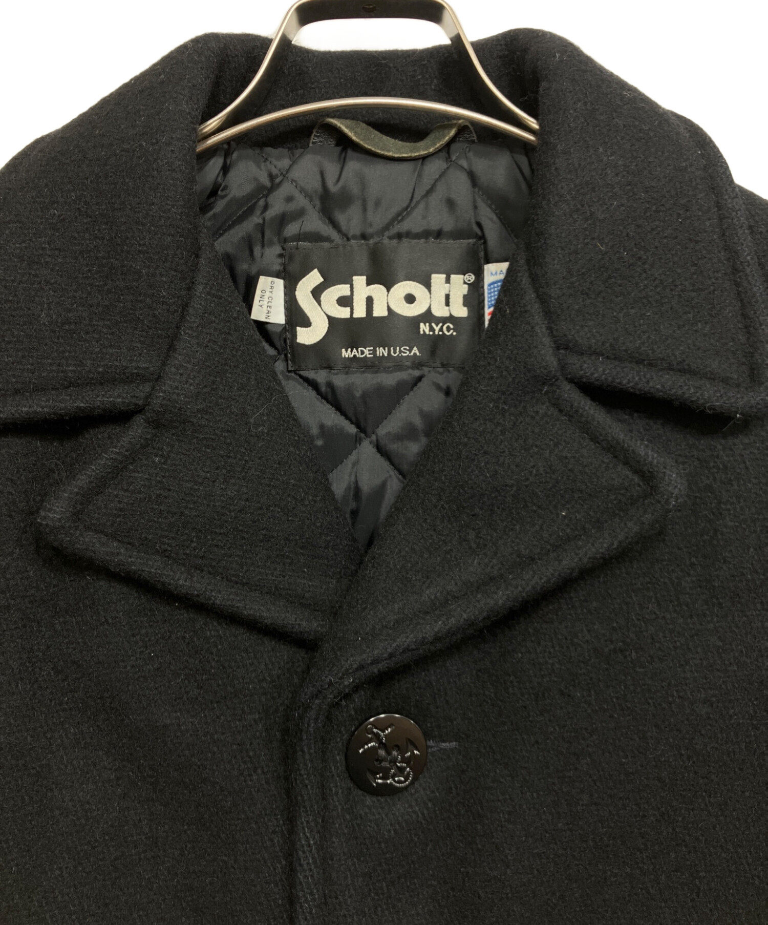 ショット　ピーコート　サイズ36　アメリカ製　used 中古・古着通販】Schott (ショット) SINGLE PEA COAT/シングル