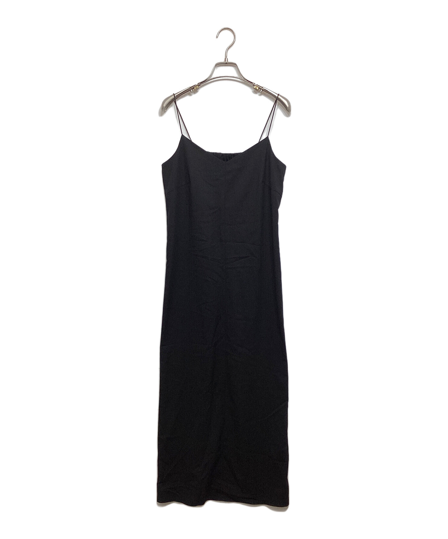 中古・古着通販】Ameri (アメリ) GLITTER FRILL COLLAR DRESS ブラック
