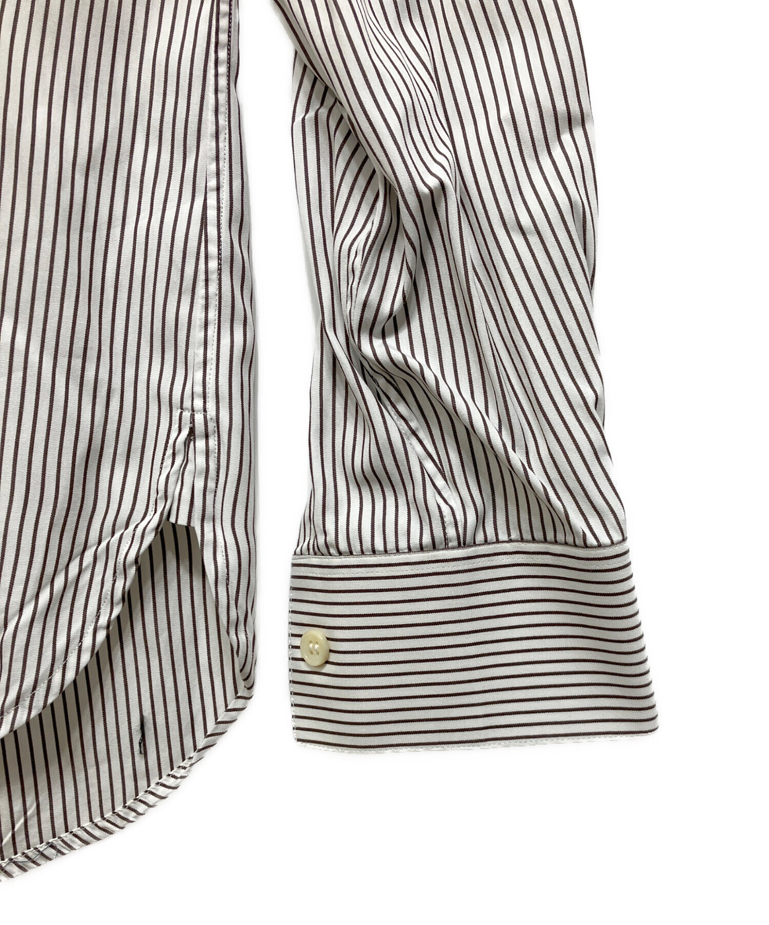サンローランパリ SAINT LAURENT PARIS ストライプ 長袖 衣料品 トップス コットン メンズ ブラック系 / グレー系 【中古】 中古・古着通販】Saint Laurent Paris (サンローランパリ) ストライプ