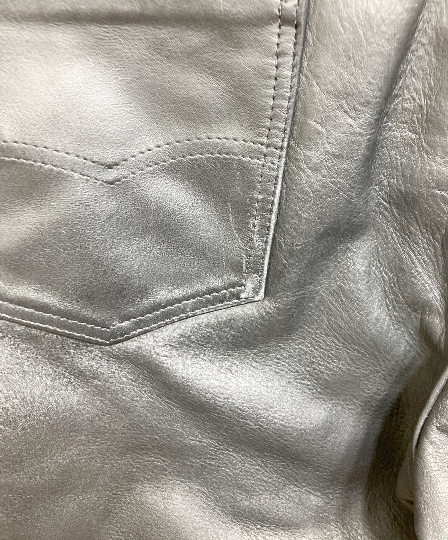 中古・古着通販】Schott (ショット) ストレートレザーパンツ ブラック