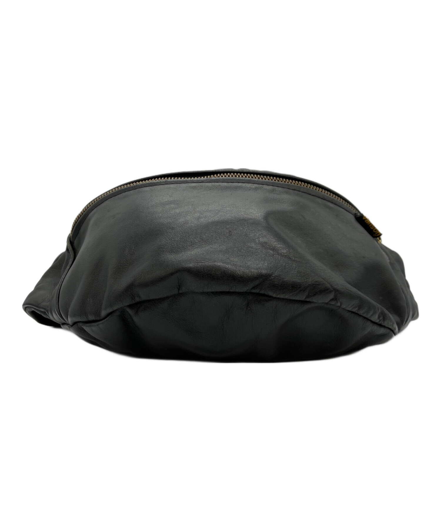 vanson レザー ボディバッグ 黒 中古・古着通販】VANSON (バンソン) レザーボディーバッグ ブラック