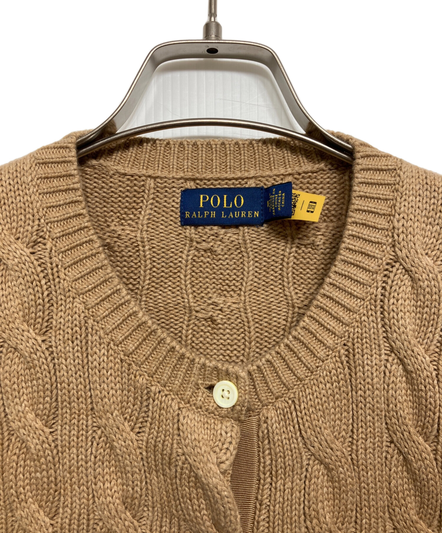 【正規品】POLO RALPH LAUREN：カーディガン　ベージュ 中古・古着通販】POLO RALPH LAUREN (ポロ・ラルフローレン) ケーブル