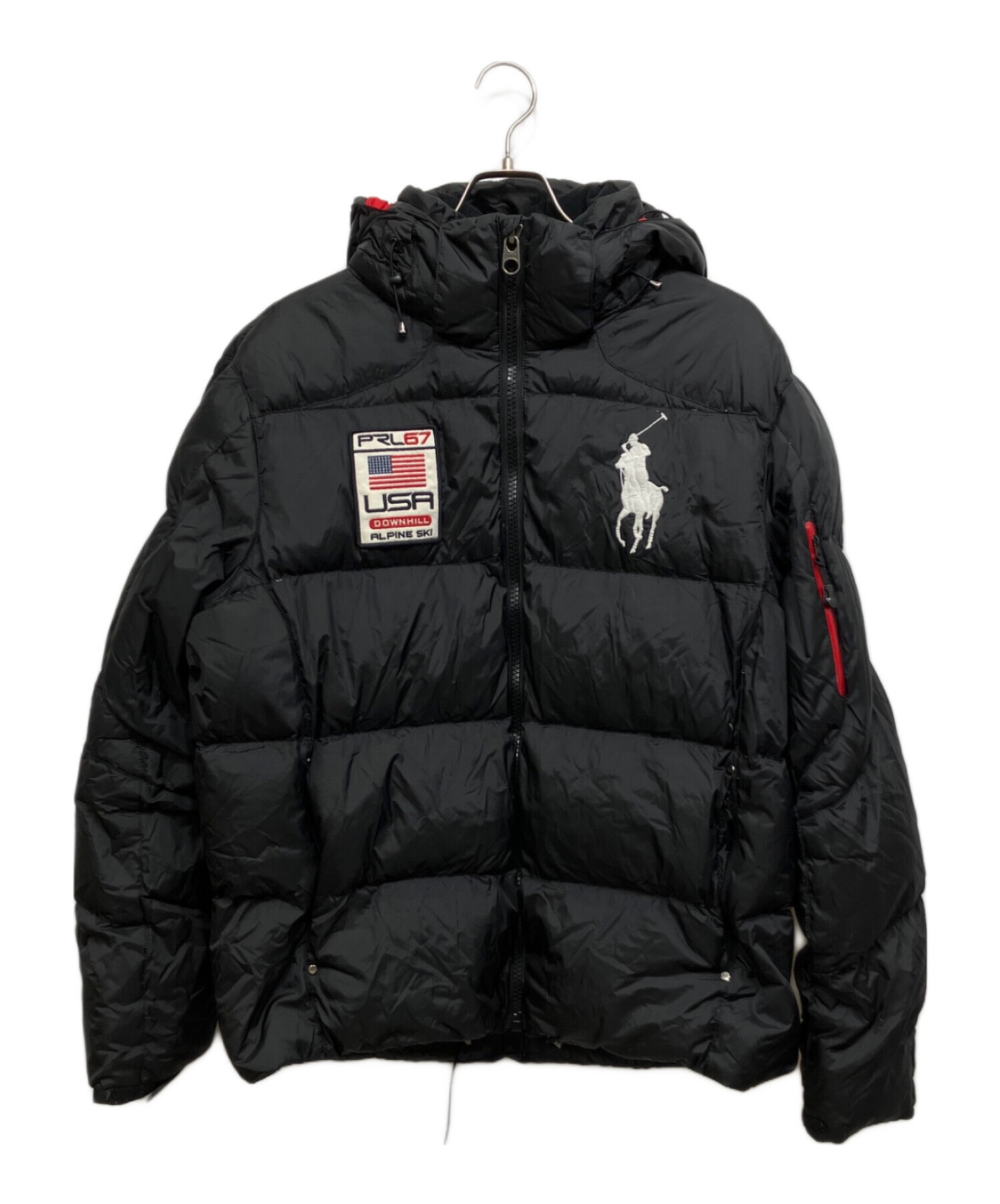ポロラルフローレン ビッグポニー ナイロンジャケット フーディ 黒 Y2K 古着 中古・古着通販】POLO RALPH LAUREN (ポロ・ラルフローレン) ビッグ