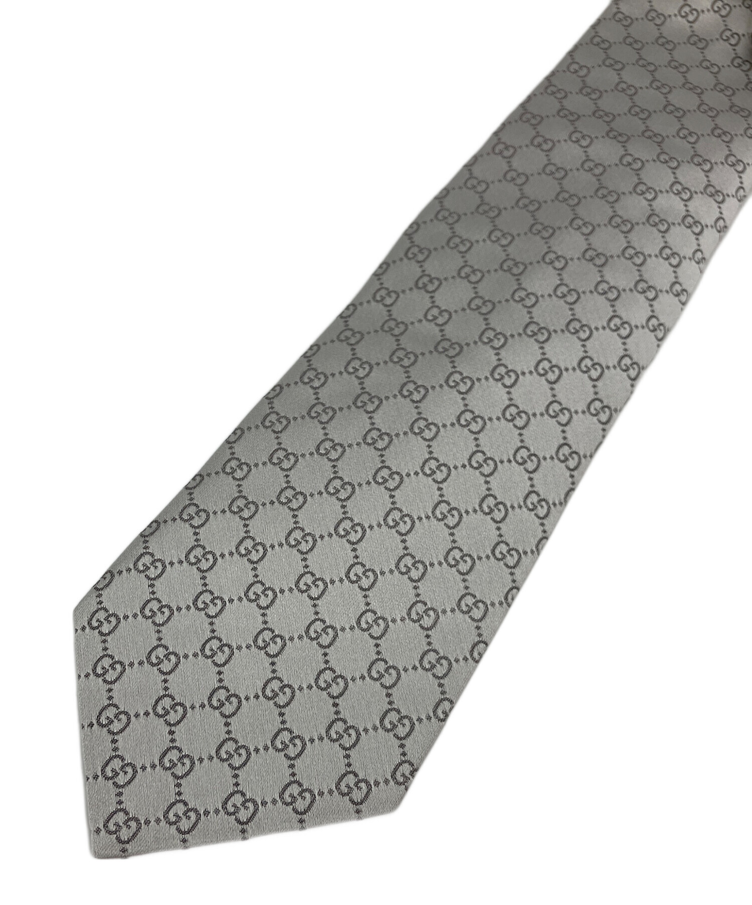 中古・古着通販】GUCCI (グッチ) GG総柄ネクタイ シルバー サイズ:148