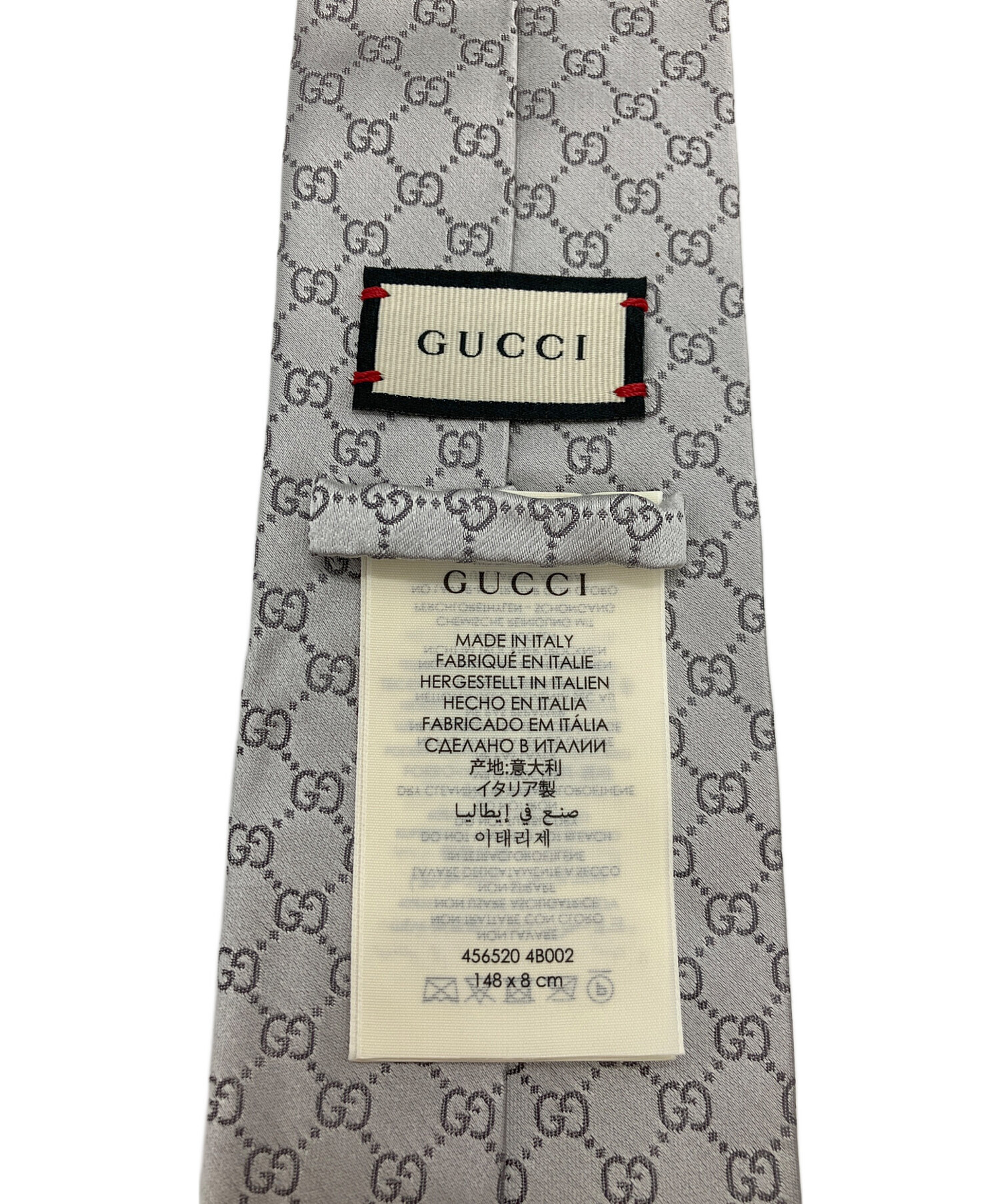 中古・古着通販】GUCCI (グッチ) GG総柄ネクタイ シルバー サイズ:148