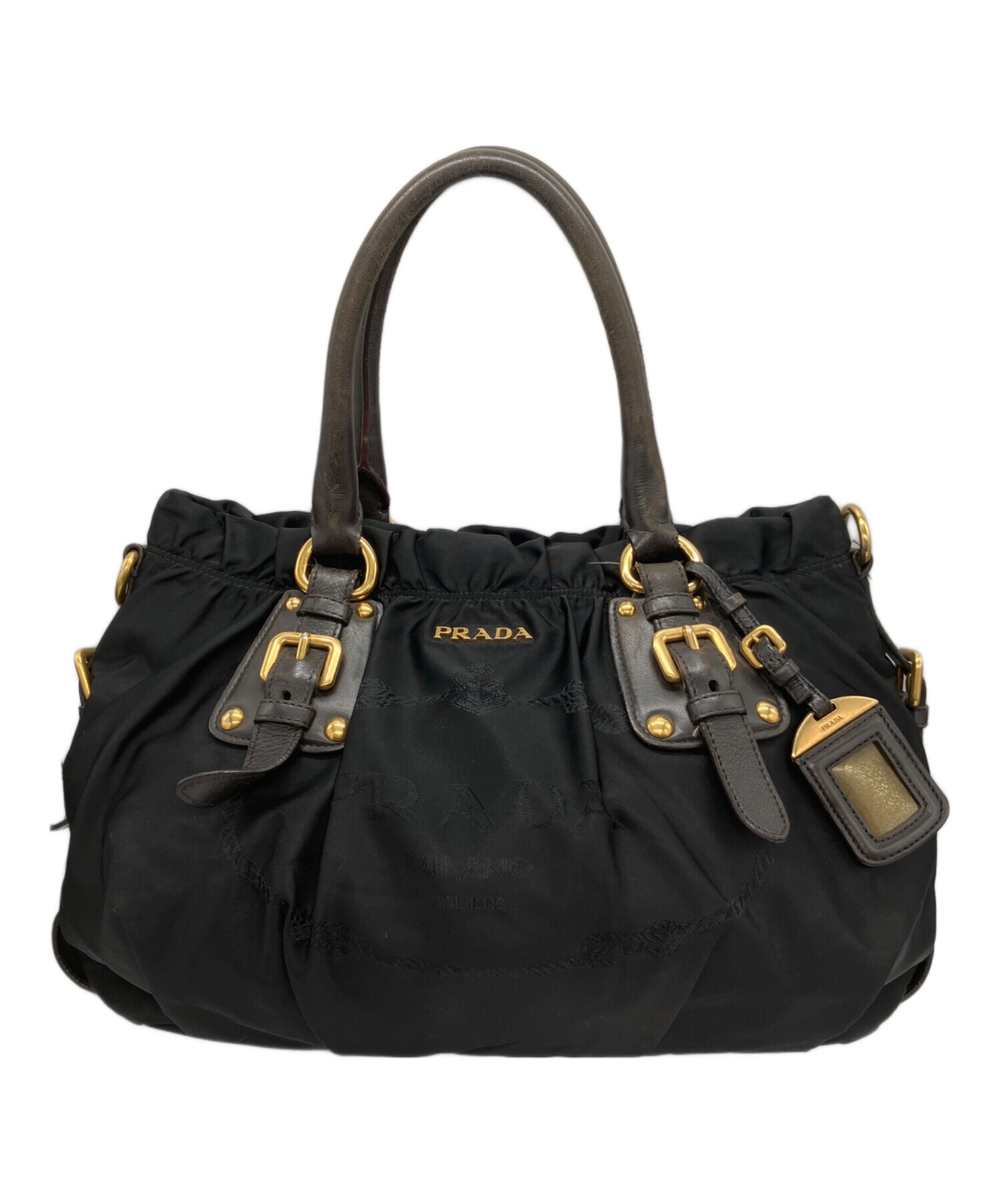 中古・古着通販】PRADA (プラダ) ロゴジャガードナイロントートバッグ