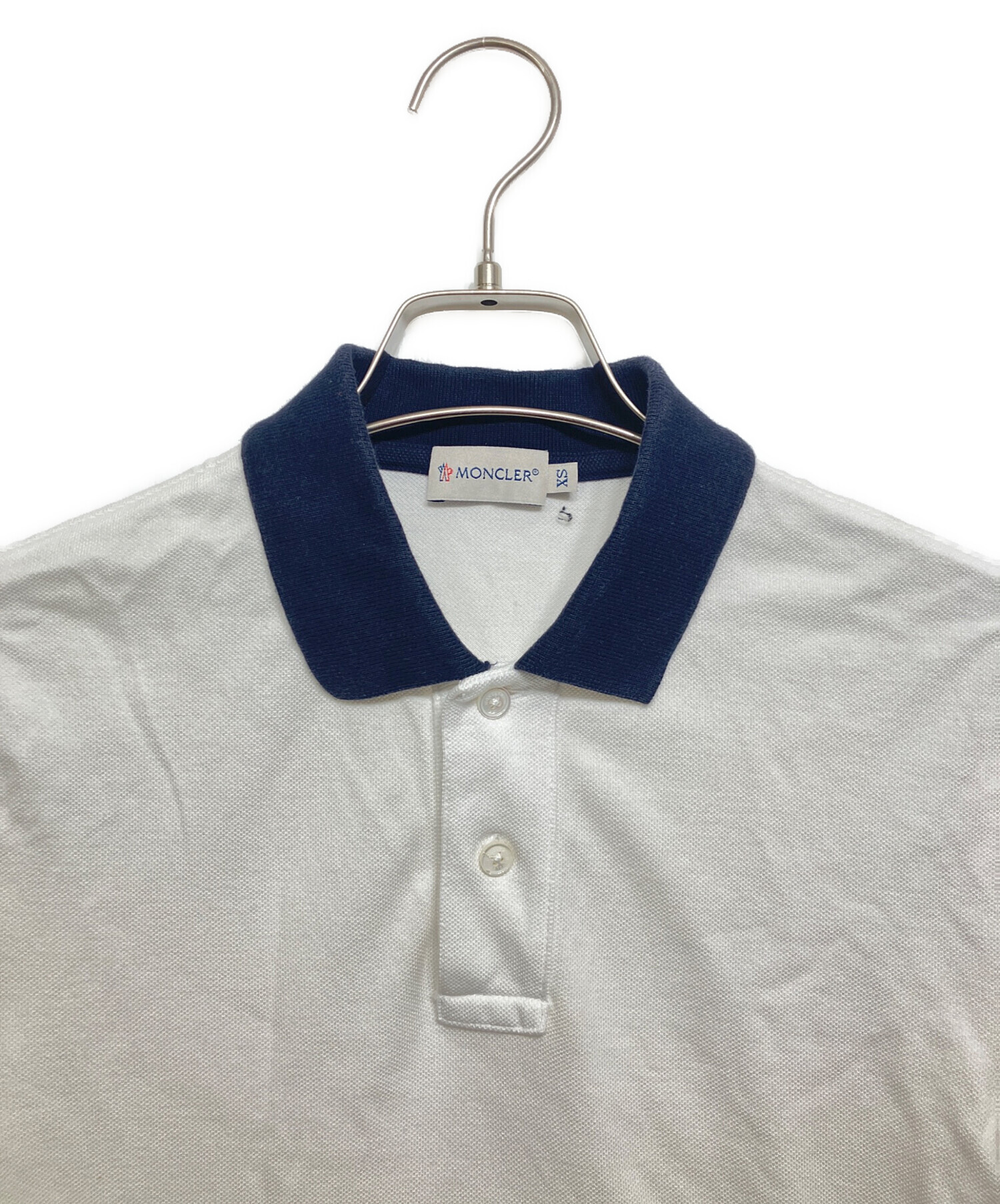 中古・古着通販】MONCLER (モンクレール) ポロシャツ ホワイト サイズ