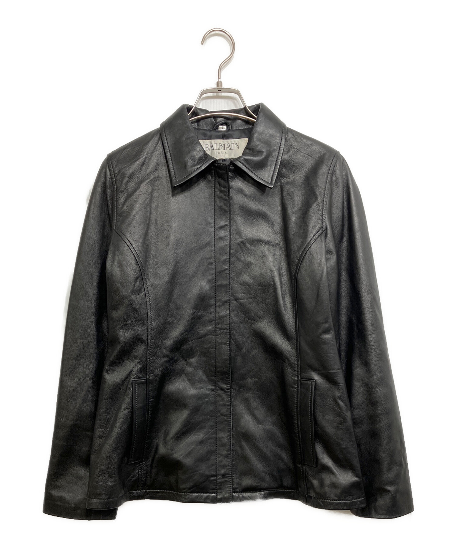 中古・古着通販】BALMAIN (バルマン) ラムレザージャケット ブラック