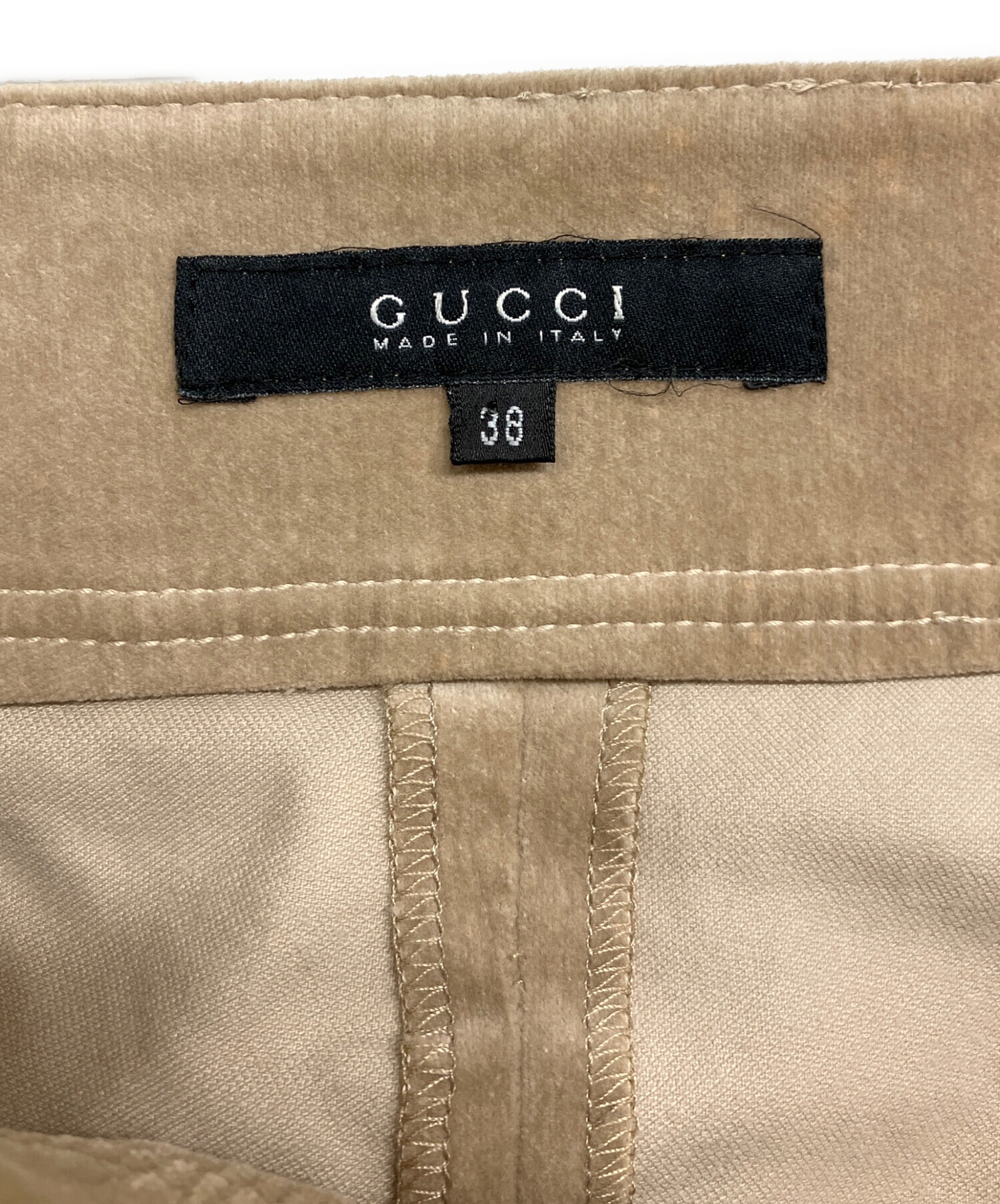 中古・古着通販】GUCCI (グッチ) ベロアスカート ベージュ サイズ:38
