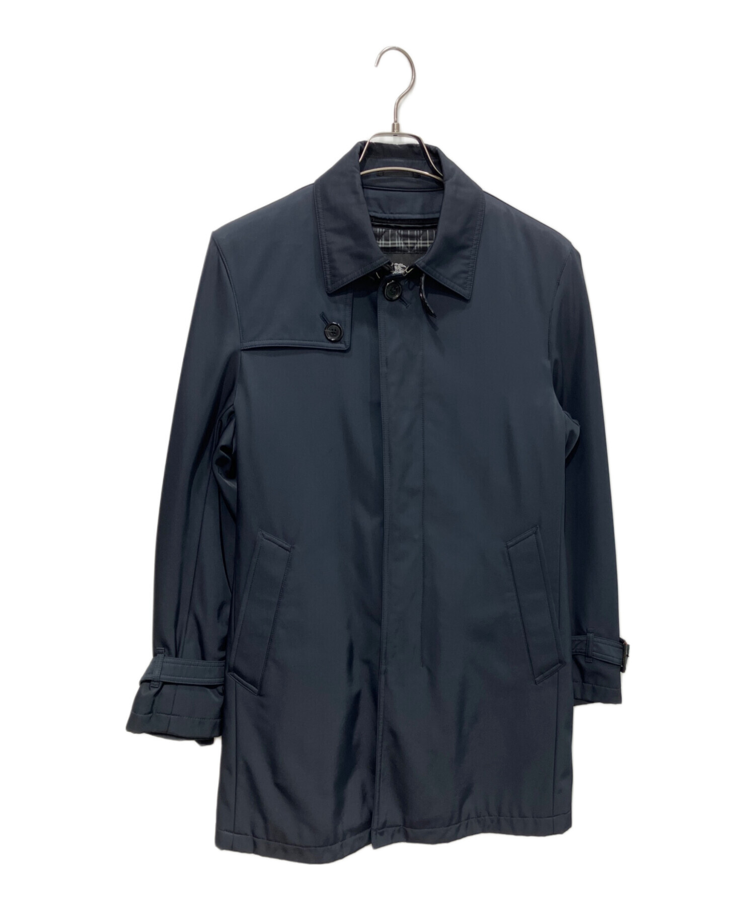 美品☆バーバリーブラックレーベル　ステンカラーコート カシミヤ混　ノバチェック 中古・古着通販】BURBERRY BLACK LABEL (バーバリーブラックレーベル
