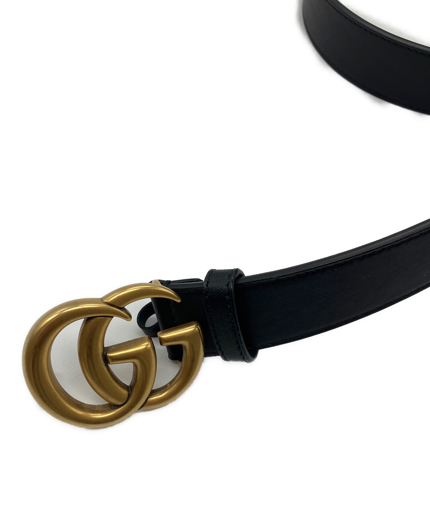 中古・古着通販】GUCCI (グッチ) ダブルGスリムベルト ブラック サイズ