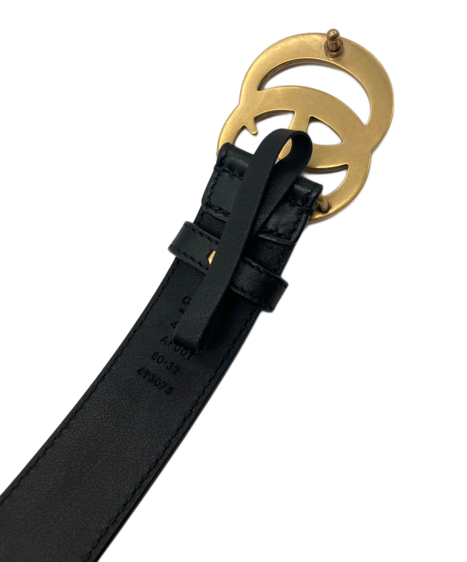 中古・古着通販】GUCCI (グッチ) ダブルGスリムベルト ブラック サイズ